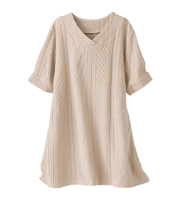 BELLUNA（ベルーナ）の「綿１００％ジャカード素材デザインチュニック（チュニック）」｜詳細画像