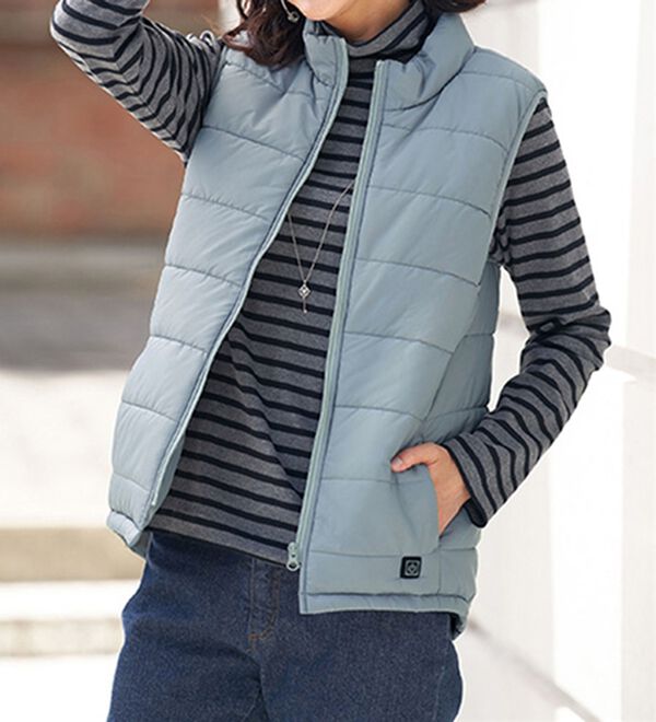 BELLUNA（ベルーナ）の「すぐにあったかヒーター付ベスト（ベスト）」｜ブルーグレー