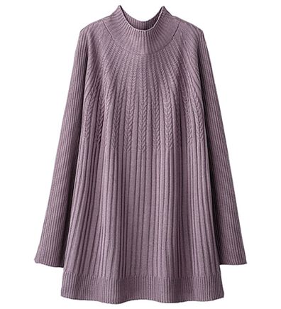 BELLUNA（ベルーナ）の「＜日本製＞ホールガーメントケーブル柄フレアーチュニック（チュニック）」