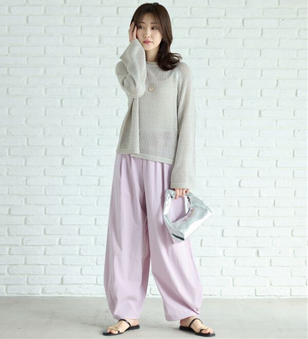 BELLUNA（ベルーナ）の「スパンコール付透かし編みニットプルオーバー（ニット・セーター）」｜詳細画像