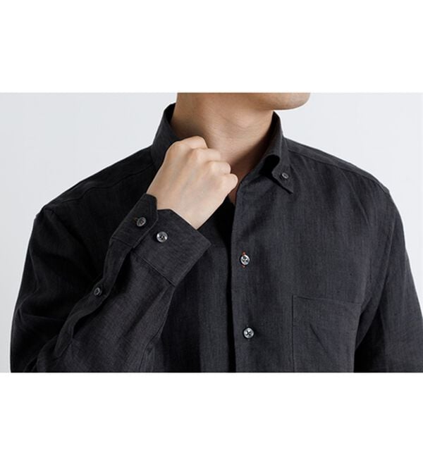 「＜コムルヴァン・オム＞大人のフレンチリネン１００％シャツ（メンズシャツ）」｜詳細画像