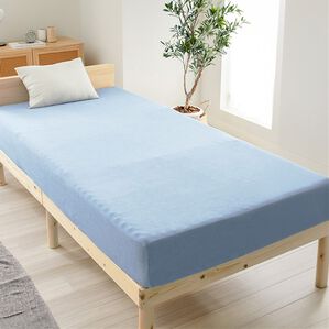iellio（イエリオ）の「ぐーんと伸びてぴったりフィットシーツ（敷布団カバー・シーツ）」｜タオルブルー