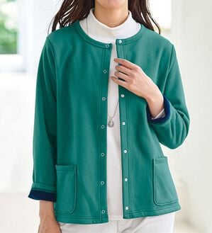 BELLUNA（ベルーナ）の「パチパチしにくい！静電気防止裏フリース配色カーディガン（その他カーディガン）」｜詳細画像