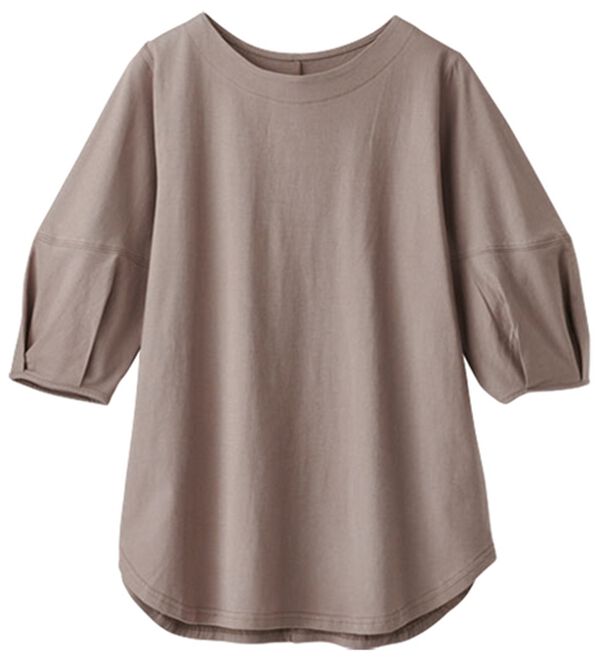 BELLUNA（ベルーナ）の「強撚綿１００％袖デザインプルオーバー（カットソー）」｜詳細画像