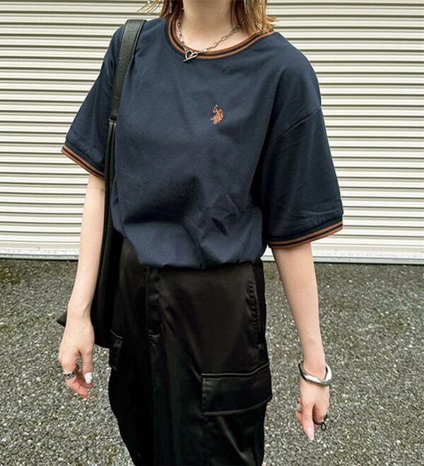 GeeRA（ジーラ）の「【ＵＳ．ＰＯＬＯ．ＡＳＳＮ】ライン配色Ｔシャツ（Tシャツ）」｜詳細画像