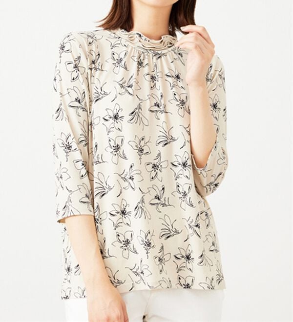 BELLUNA（ベルーナ）の「【2点セット】花柄プルオーバー＆カーデアンサンブル（アンサンブル）」｜詳細画像