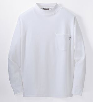 「肌側しっとりなめらか吸湿発熱ハイネック（メンズＴシャツ）」｜オフホワイト