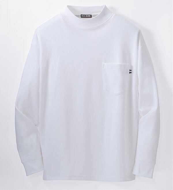 「肌側しっとりなめらか吸湿発熱ハイネック（メンズＴシャツ）」｜オフホワイト