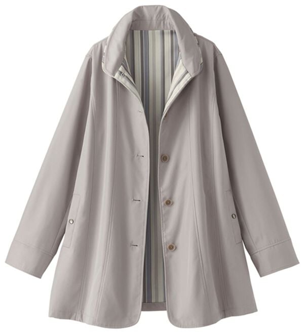 BELLUNA（ベルーナ）の「花粉対策！裏ストライプボンディングコート（ハーフコート）」｜ライトグレー