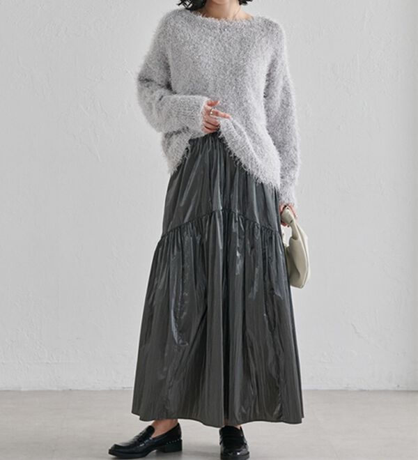 RANAN（ラナン）の「メタリックラウンドティアードスカート（ロングスカート）」｜詳細画像