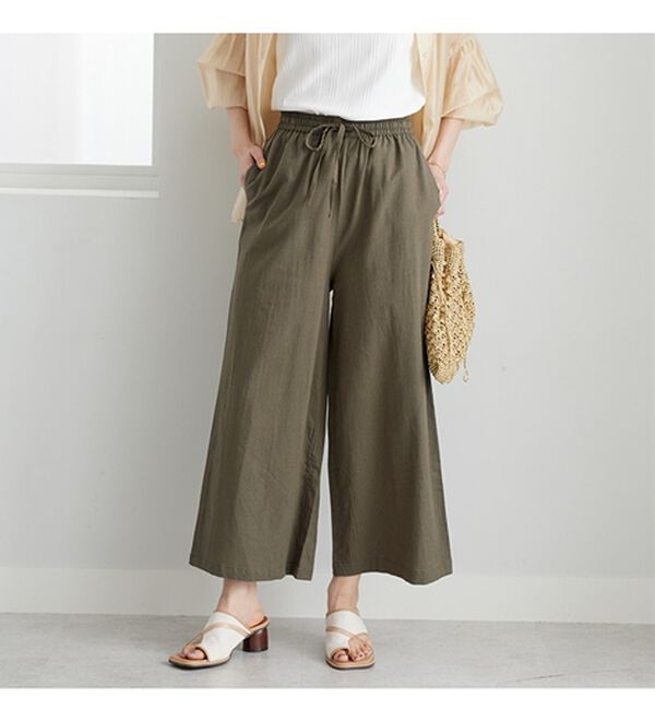 GeeRA（ジーラ）の「麻入りリラックスワイドパンツ（ワイドパンツ・ガウチョ）」｜詳細画像