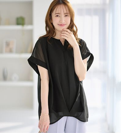 alotta（アロッタ）の「【接触冷感】裾タックふんわりブラウス（ブラウス）」