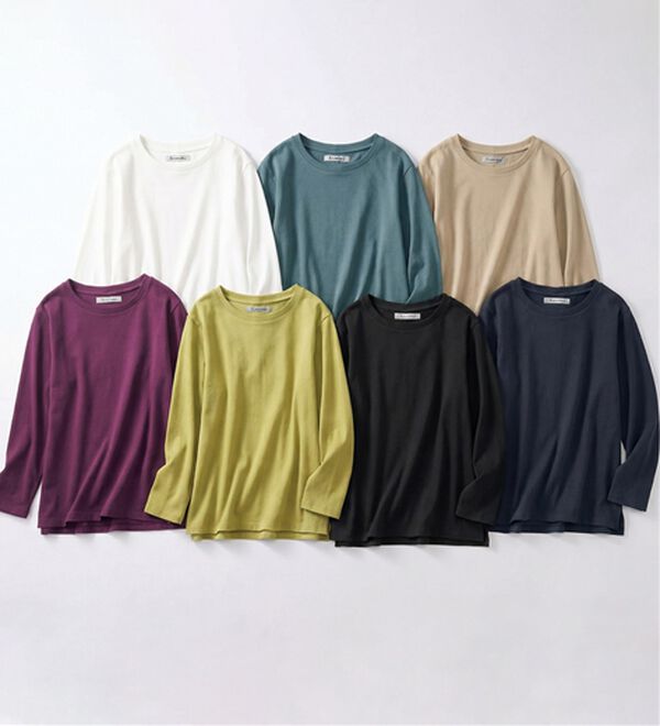 BELLUNA（ベルーナ）の「綿１００％大人顔サマ見えプルオーバー（カットソー）」｜詳細画像