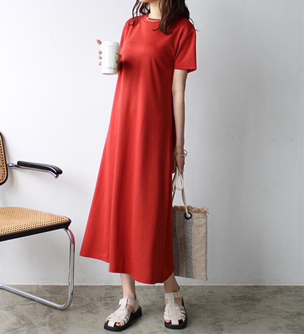 GeeRA（ジーラ）の「【接触冷感】フレアーシルエットロングワンピース（ロングワンピース）」｜詳細画像