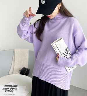 GeeRA（ジーラ）の「バックスリットニットトップス（ニット・セーター）」｜ライトパープル