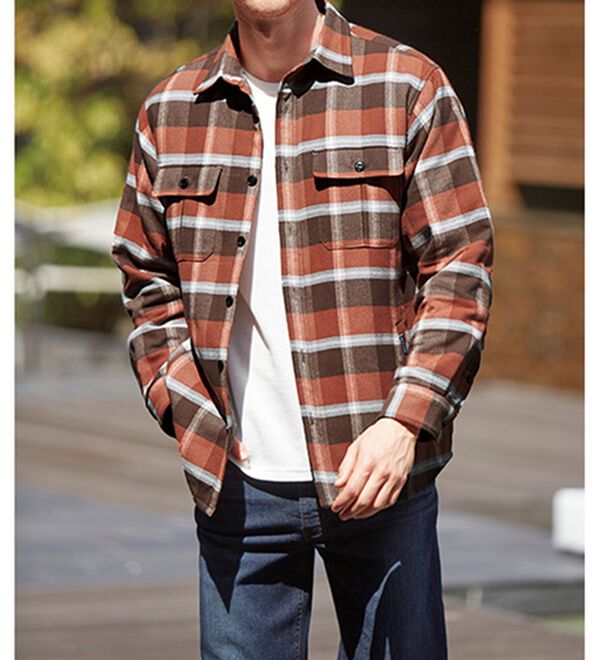 「アウター要らずの中わた入り暖かシャツ（メンズシャツ）」｜詳細画像