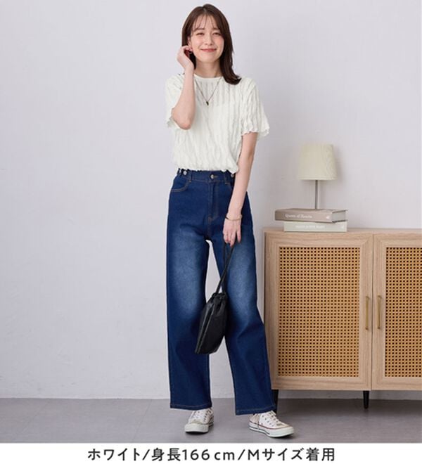 Viola e Viola（ヴィオラ エ ヴィオラ）の「揺れる！体型カバーこなれTシャツ（ブラウス）」｜詳細画像