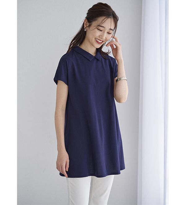 BELLUNA（ベルーナ）の「ヒンヤリ！綿１００％かのこポロチュニック（チュニック）」｜詳細画像