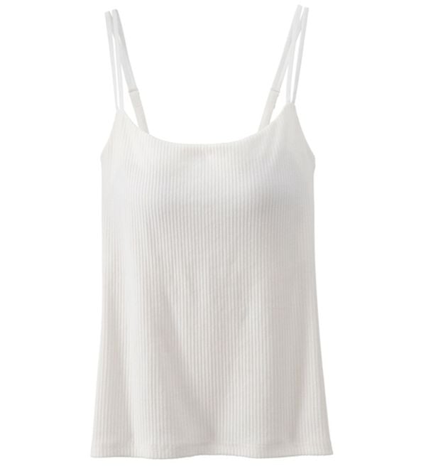 YU'NOW（ユナウ）の「【カップ付インナー】バックオープンブラキャミソール（ブラトップ・カップ付きインナー）」｜ホワイト