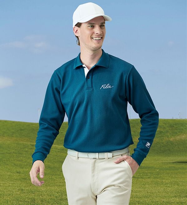 「＜フィラ＞裏起毛ワッフルポロシャツ（メンズポロシャツ）」｜詳細画像