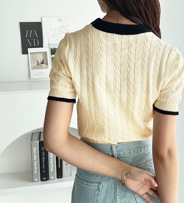 GeeRA（ジーラ）の「ケーブル編みニットトップス（ニット・セーター）」｜詳細画像