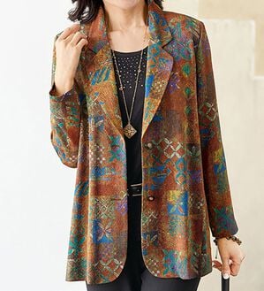 BELLUNA（ベルーナ）の「丹後ちりめん多色使いテーラードジャケット（テーラードジャケット）」｜詳細画像