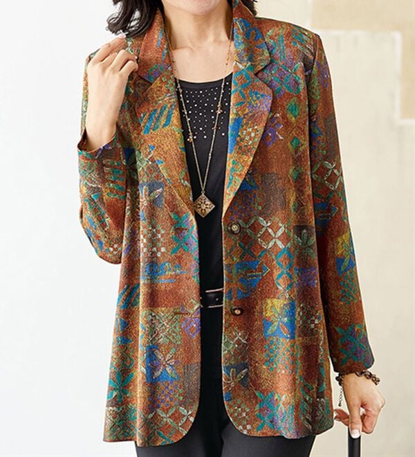 BELLUNA（ベルーナ）の「丹後ちりめん多色使いテーラードジャケット（テーラードジャケット）」｜詳細画像