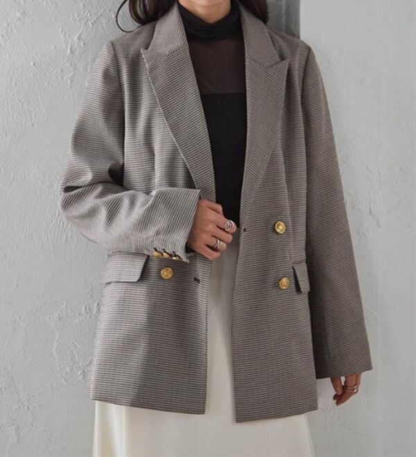 RANAN（ラナン）の「洗える！ゴールド調ボタンWテーラードジャケット（テーラードジャケット）」｜詳細画像