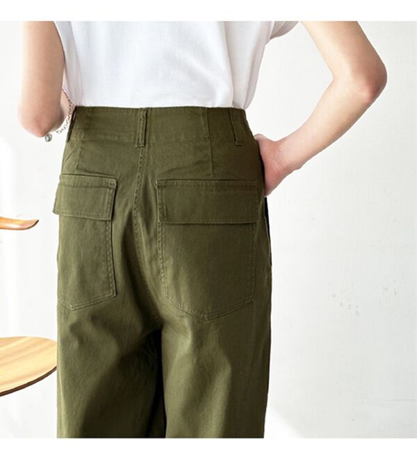 GeeRA（ジーラ）の「コットンワイドベイカーパンツ（フルレングスパンツ）」｜詳細画像