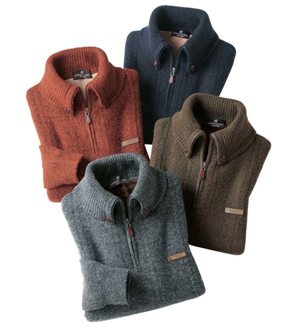 「＜コムルヴァン・オム＞裏ベロアやわらかシャギーセーター（メンズニット・セーター）」｜詳細画像