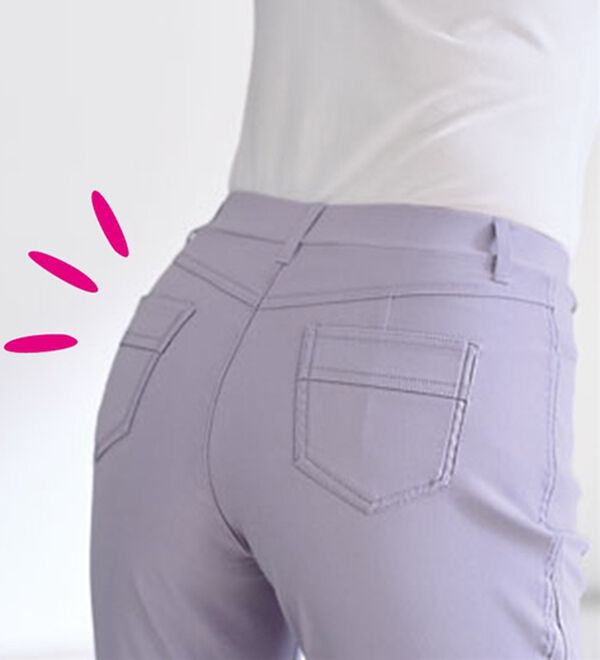 BELLUNA（ベルーナ）の「美脚見せ！冷感ストレッチフレアパンツ（フルレングスパンツ）」｜詳細画像