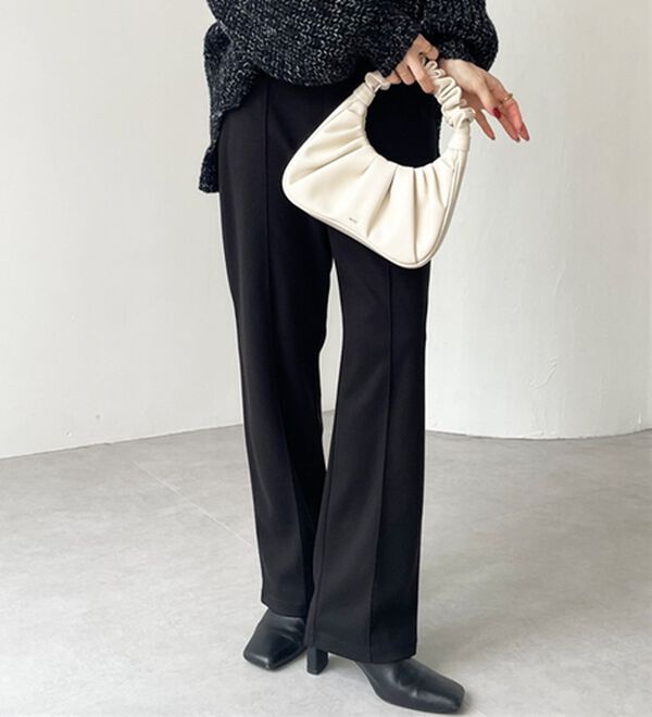 GeeRA（ジーラ）の「ウールライクピンタックストレートパンツ（ワイドパンツ・ガウチョ）」｜詳細画像