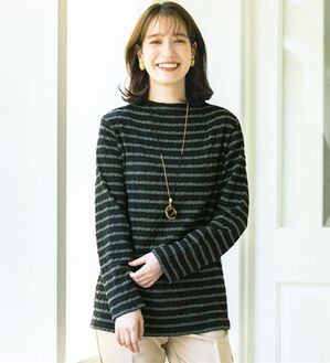 ルフラン（ルフラン）の「ジャカード柄プルオーバー（カットソー）」｜黒系