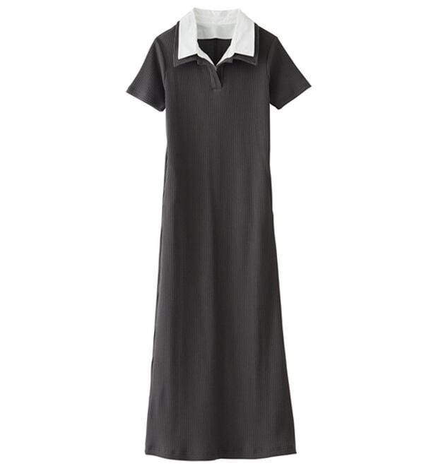 RANAN（ラナン）の「ダブルカラーリブワンピース（カットソーワンピース）」｜詳細画像