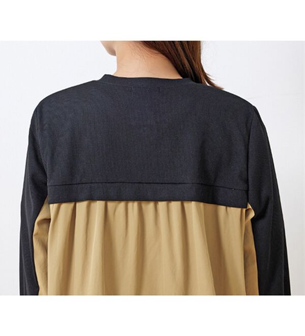 BELLUNA（ベルーナ）の「【Ｌａｇｒｉｌｕａ】異素材切替バックフレアー配色カーディガン（その他カーディガン）」｜詳細画像