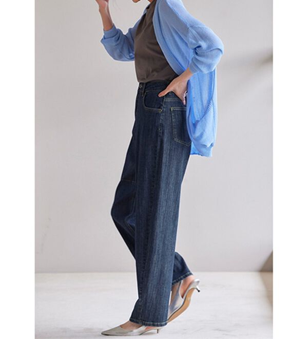 RANAN（ラナン）の「きれい見え麻入りカーブデニム（フルレングスパンツ）」｜詳細画像