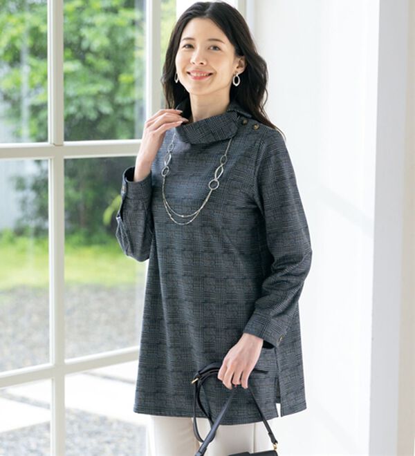 ルフラン（ルフラン）の「【２色組】首元お洒落な裏シャギーチュニック（チュニック）」｜詳細画像