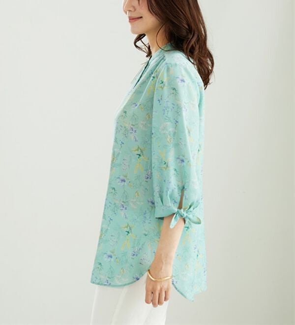 BELLUNA（ベルーナ）の「涼感柔らか袖リボンチュニック（チュニック）」｜詳細画像