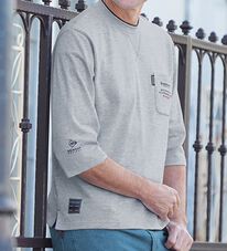 「【３色組】＜ダンロップ・リファインド＞ゆったり７分袖ライトトレーナー（メンズトレーナー）」