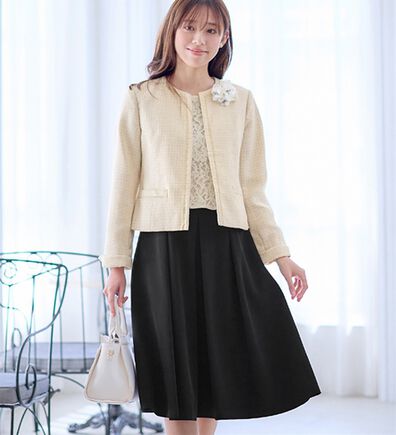 alotta（アロッタ）の「【４点セット】入学式卒業式に！セレモニーワンピーススーツ＜７号～２３号＞（ワンピースセットスーツ）」