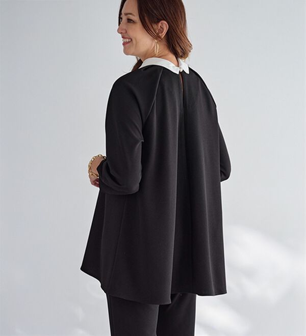 BELLUNA（ベルーナ）の「【セットアップ対応】色褪せにくい黒！ストレートパンツ（フルレングスパンツ）」｜詳細画像