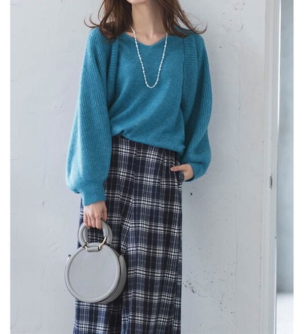 RANAN（ラナン）の「【2点セット】ボレロアンサンブルニット（アンサンブル）」｜ブルー