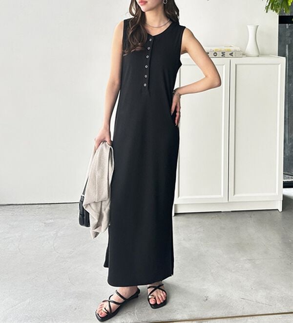 GeeRA（ジーラ）の「全骨格対応！前後２ＷＡＹ細見えタンクワンピース（カットソーワンピース）」｜詳細画像