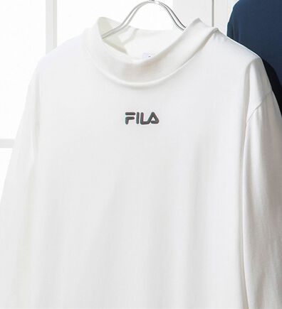 「＜フィラ＞ワンポイント刺しゅうモックネックシャツ（メンズシャツ）」