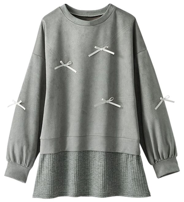 BELLUNA（ベルーナ）の「スエード調リボンモチーフチュニック（チュニック）」｜詳細画像