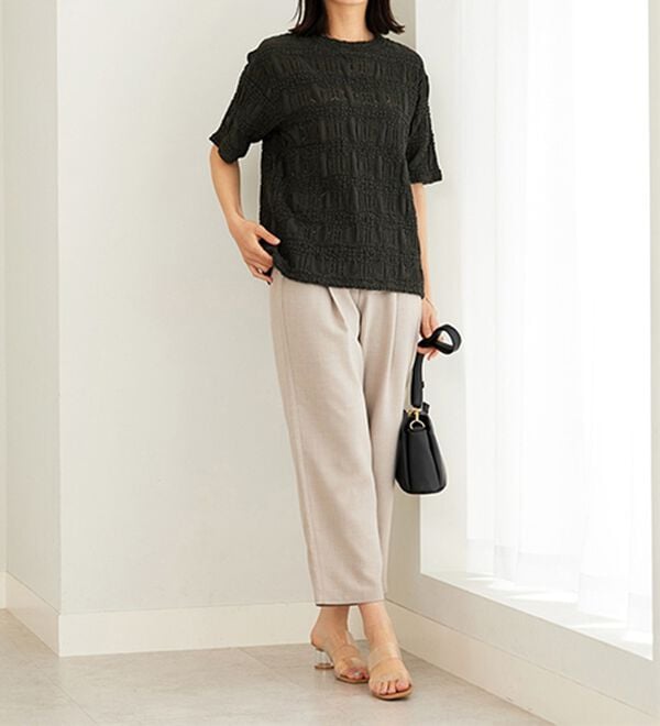 BELLUNA（ベルーナ）の「サラリ麻調素材ビスチェセットアップ（セットアップ）」｜詳細画像