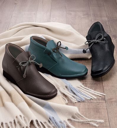 ルフラン（ルフラン）の「やわらかレザーのハイカットリボンシューズ（ブーツ）」