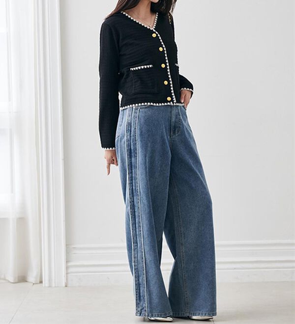 RANAN（ラナン）の「ツイード風配色ニットカーディガン（ニットカーディガン）」｜詳細画像