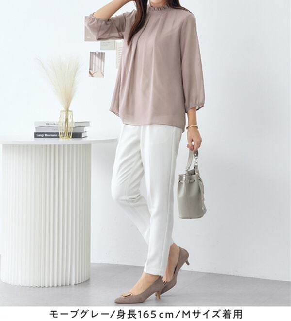 Viola e Viola（ヴィオラ エ ヴィオラ）の「フリル衿シフォンタックブラウス（ブラウス）」｜詳細画像