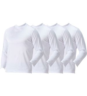 「【４枚組】抗菌防臭・マイクロファイバー裏起毛あったかインナー４枚組（シャツ）　長袖ハイネック（メンズ肌着・インナーウェア）」｜ホワイト4枚組